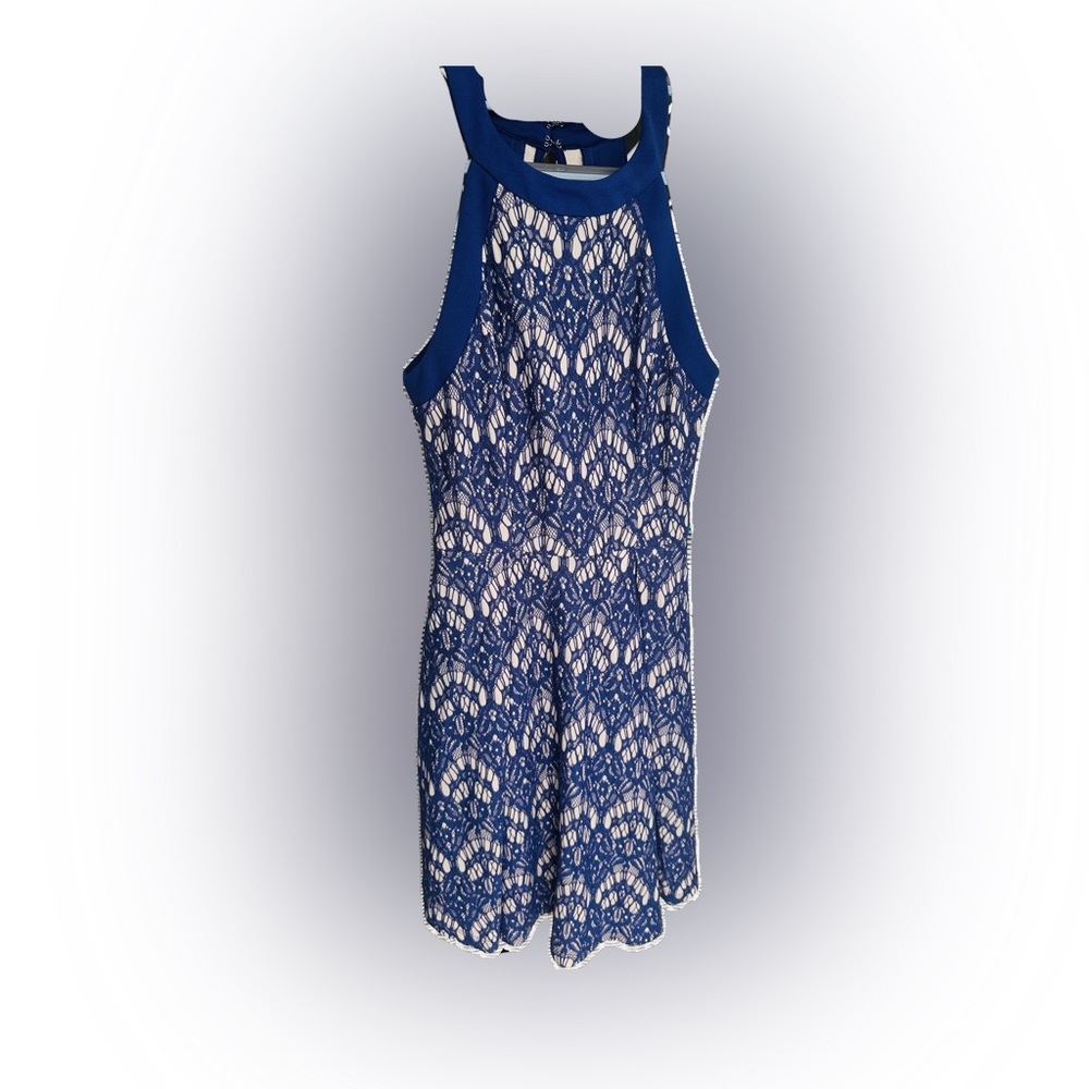Blue Crochet Dress w Pockets